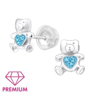 Children's Silver Bear Ear Studs